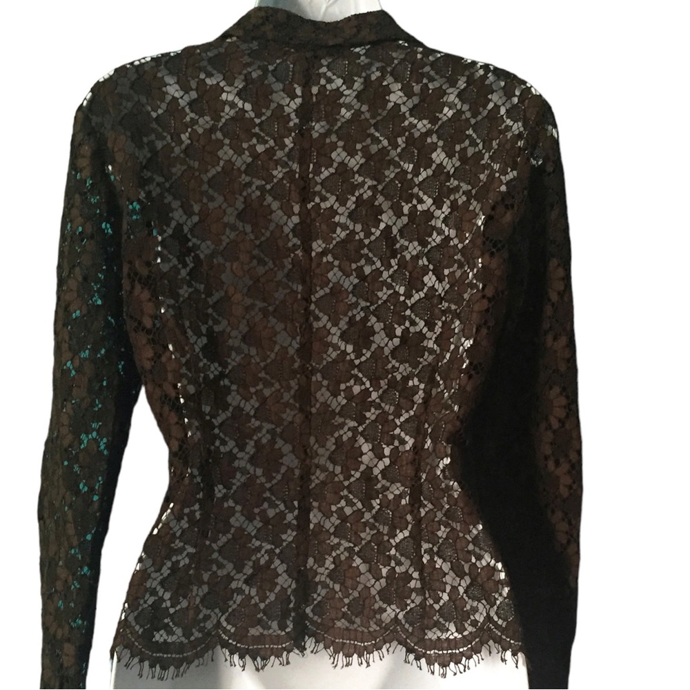 Vintage The Wrights Lace Button Down Shirt - Picture 6 of 7